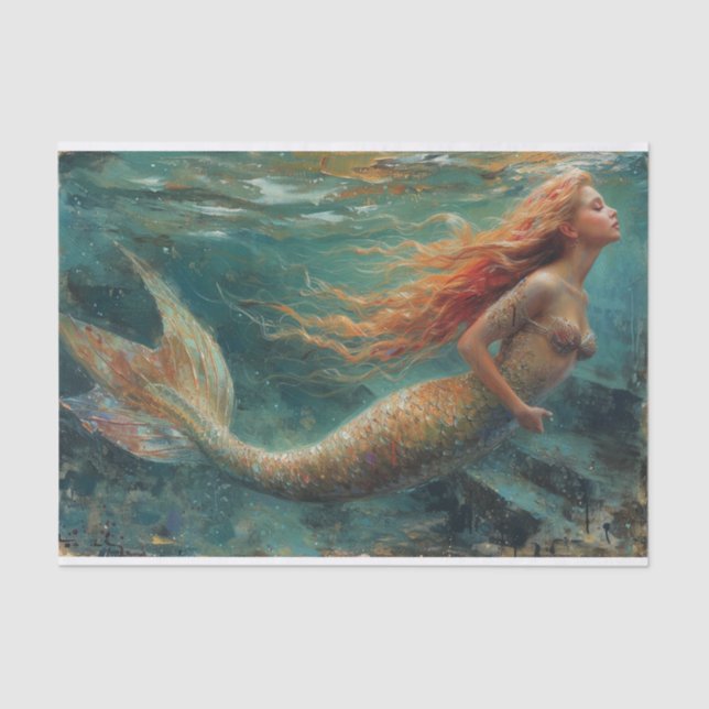 Oil Painting of a Mermaid Tissue Paper (Front)