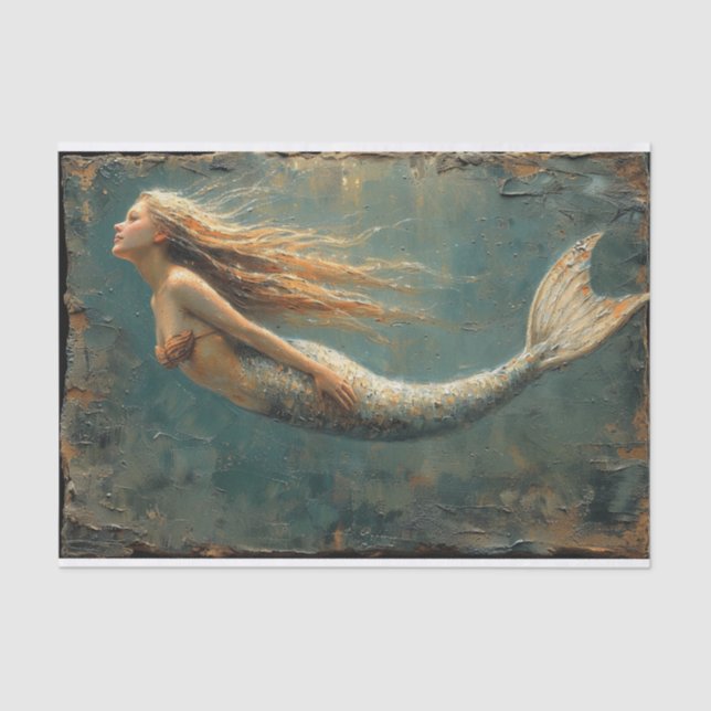 Oil Painting of a Mermaid Tissue Paper (Front)