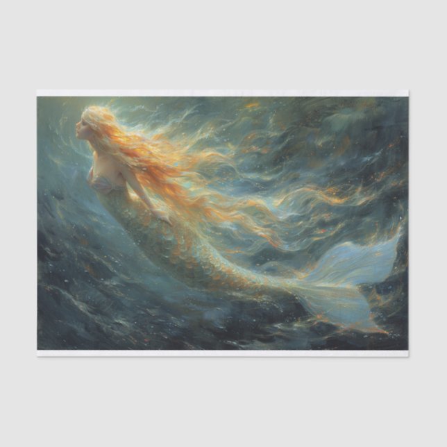 Oil Painting of a Mermaid Tissue Paper (Front)