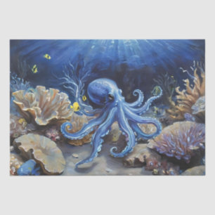 Oil Painting of an Octopus and Fish Decoupage Tissue Paper