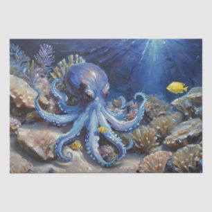 Oil Painting of an Octopus and Fish Decoupage Tissue Paper