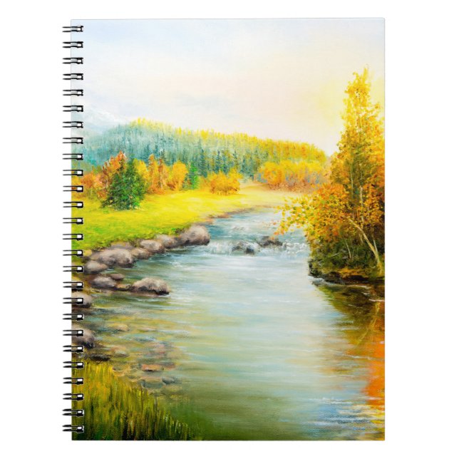  oil painting of beautifl autumn landscape, forest notebook (Front)