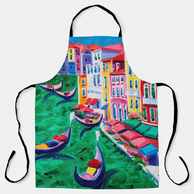  oil painting of beautiful Venice, Italy on canvas Apron (Front)