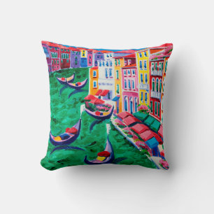 oil painting of beautiful Venice, Italy on canvas Cushion