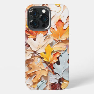 Oil Painting of Fall Leaves in Pastel colours. iPhone 13 Pro Case