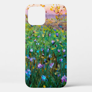 oil painting of flowers, beautiful field flowers iPhone 12 case