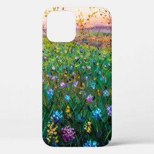 oil painting of flowers, beautiful field flowers iPhone 12 case
