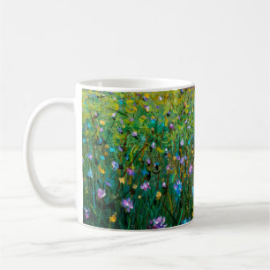 oil painting of flowers, beautiful field flowers coffee mug
