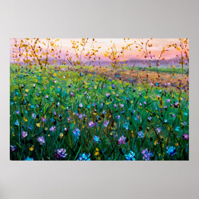  oil painting of flowers, beautiful field flowers  poster (Front)