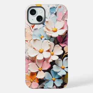 Oil Painting of Flowers in Pastel Colours. iPhone 15 Plus Case