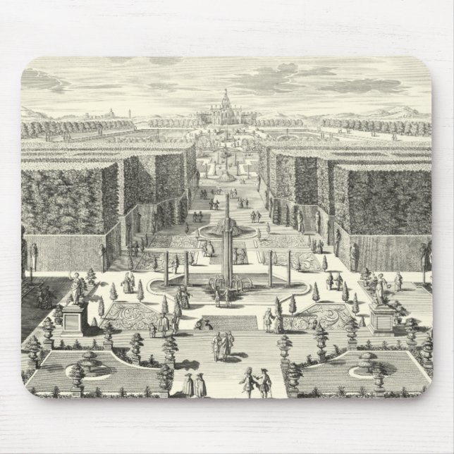 Oil Painting of Fountains at Garden of Versailles Mouse Pad (Front)