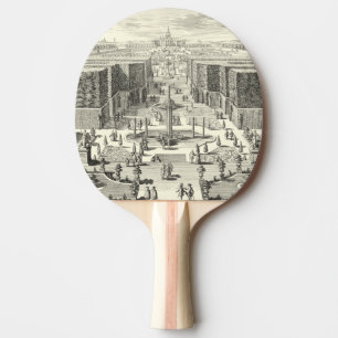 Oil Painting of Fountains at Garden of Versailles Ping Pong Paddle