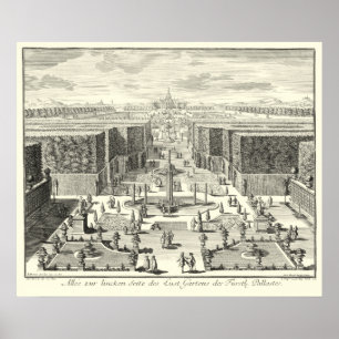 Oil Painting of Fountains at Garden of Versailles Poster