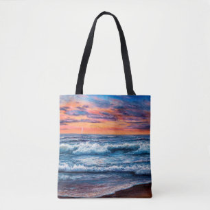 oil painting of Ocean and beach on canvas. Rich g Tote Bag