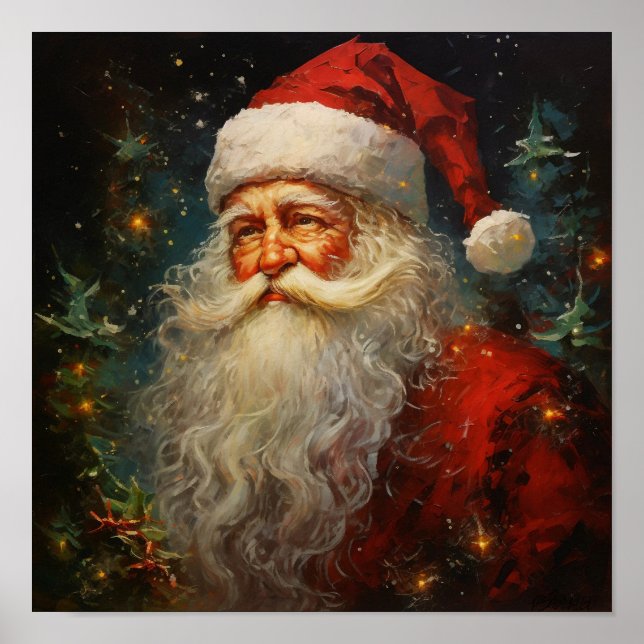 Oil Painting of Santa Claus Poster (Front)