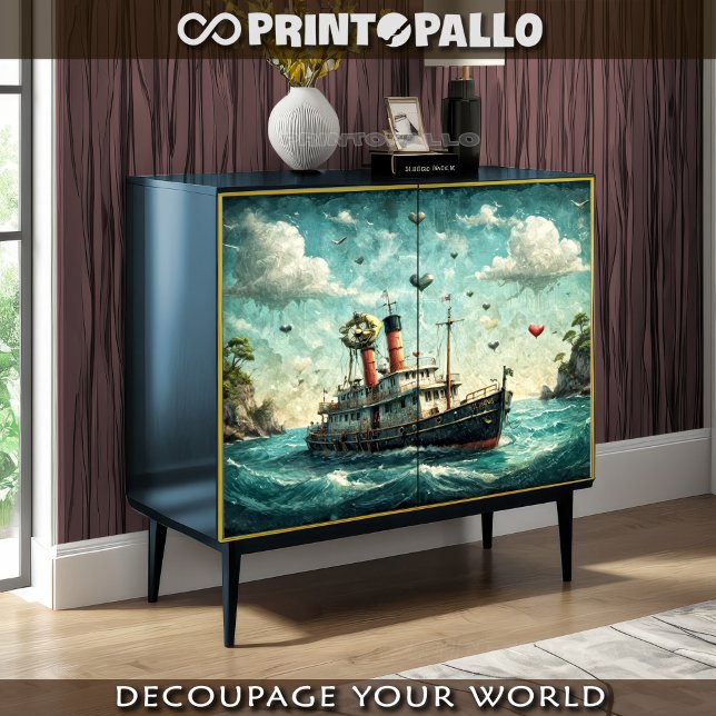 Oil painting of The Crazy Boat of Love Tissue Paper (Creator Uploaded)