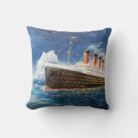 oil painting of Titanic and iceberg in ocean at n