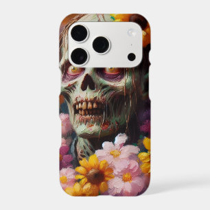 Oil Painting of Zombie in Flower Field Halloween
