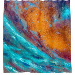 Oil painting on canvas. Abstract art background. F Shower Curtain