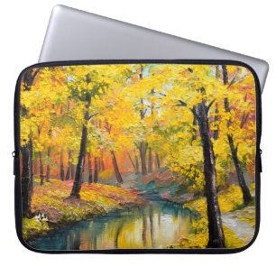 oil painting on canvas - autumn forestpaint,oil,ar laptop sleeve