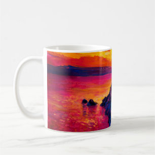 oil painting on canvas. Sunset over the island. M Coffee Mug