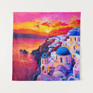 oil painting on canvas. Sunset over the island. M Tapestry