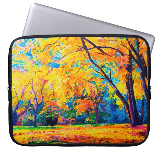  oil painting on canvas. Yellow trees. Modern art. Laptop Sleeve (Front)