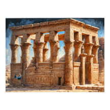 Oil Painting Queens of Ancient Egypt Philae Temple