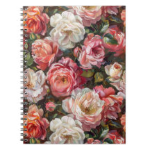 Oil Painting Rose Blooms Notebook