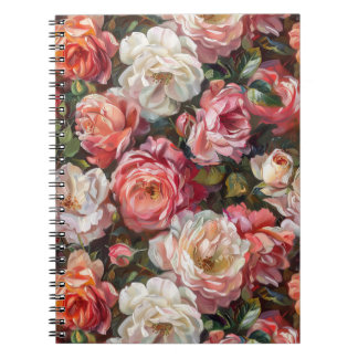Oil Painting Rose Blooms Notebook