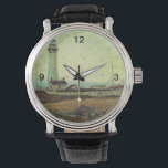 oil painting seashore nautical beach Lighthouse Watch<br><div class="desc">rustic oil painting seashore landscape Lighthouse home accessories and lighthouse fashion accessories. Rustic lighthouse wedding favours.</div>