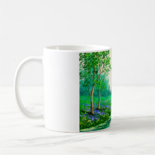 Oil paintings landscape, spring, tree in the fores coffee mug