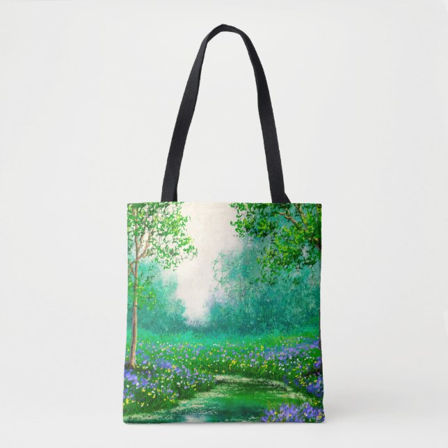Oil paintings landscape, spring, tree in the fores tote bag (Front)