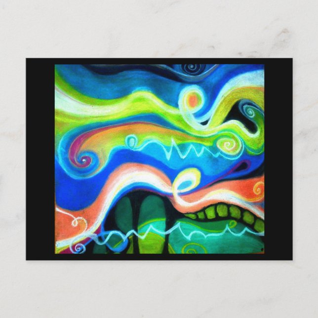 Oil Pastel Abstract Postcard | Singing in Tongues (Front)