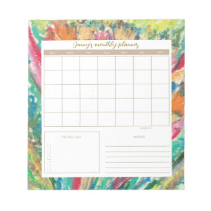 oil pastel Botanical Daily Planner/Calendar Pad