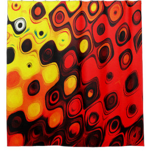 Oil pastel drawing. Abstract colour background. Fi Shower Curtain
