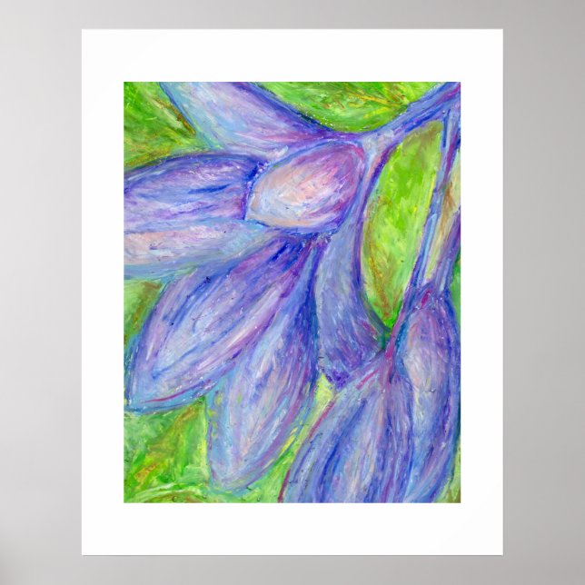 Oil Pastel Purple Flower Poster (Front)