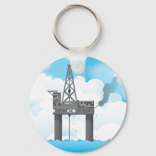 Oil Platform Key Ring