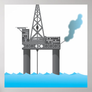 Oil Platform Poster