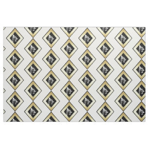 Oil Pumpjacks in Gold Outlined in Black Fabric