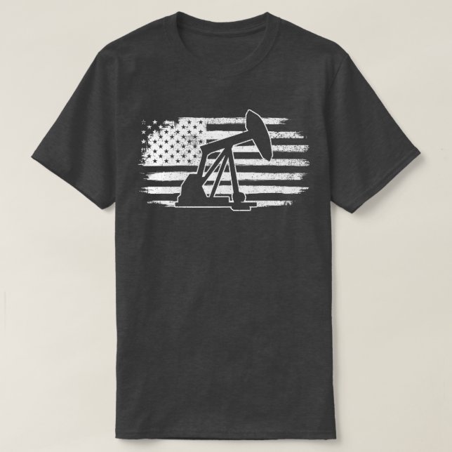 Oil Rig Oilfield Pump Jack T-Shirt (Design Front)