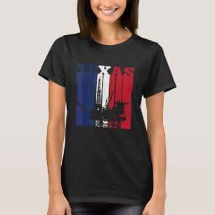 Oil Rig Texas Us Flag Oilfield Worker Rig Drilling T-Shirt