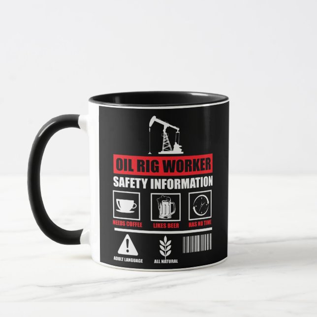 Oil Rig Worker Plan USA American Gas Oilfield  Mug (Left)