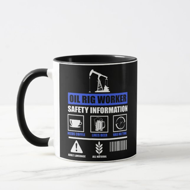 Oil Rig Worker Plan USA American Gas Oilfield  Mug (Left)