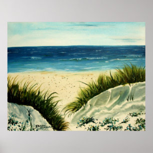 oil sand dunes beach painting on canvas poster
