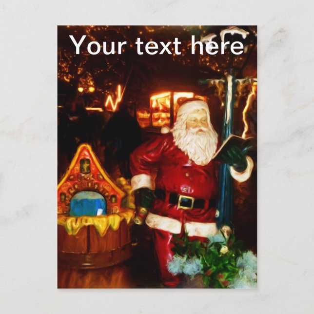 Oil - Santa Claus statue at Christmas Market Postcard (Front)