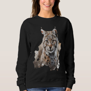 Oil Sketch Wildlife Bobcat Orange Bobcat Sweatshirt