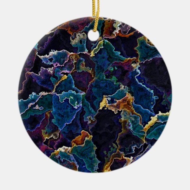 Oil Slick  Ceramic Ornament (Front)