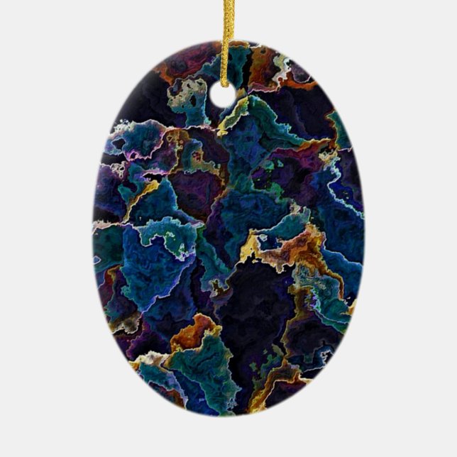 Oil Slick  Ceramic Ornament (Front)