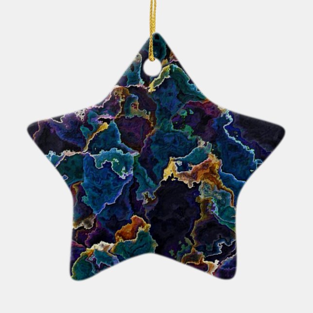 Oil Slick  Ceramic Ornament (Front)